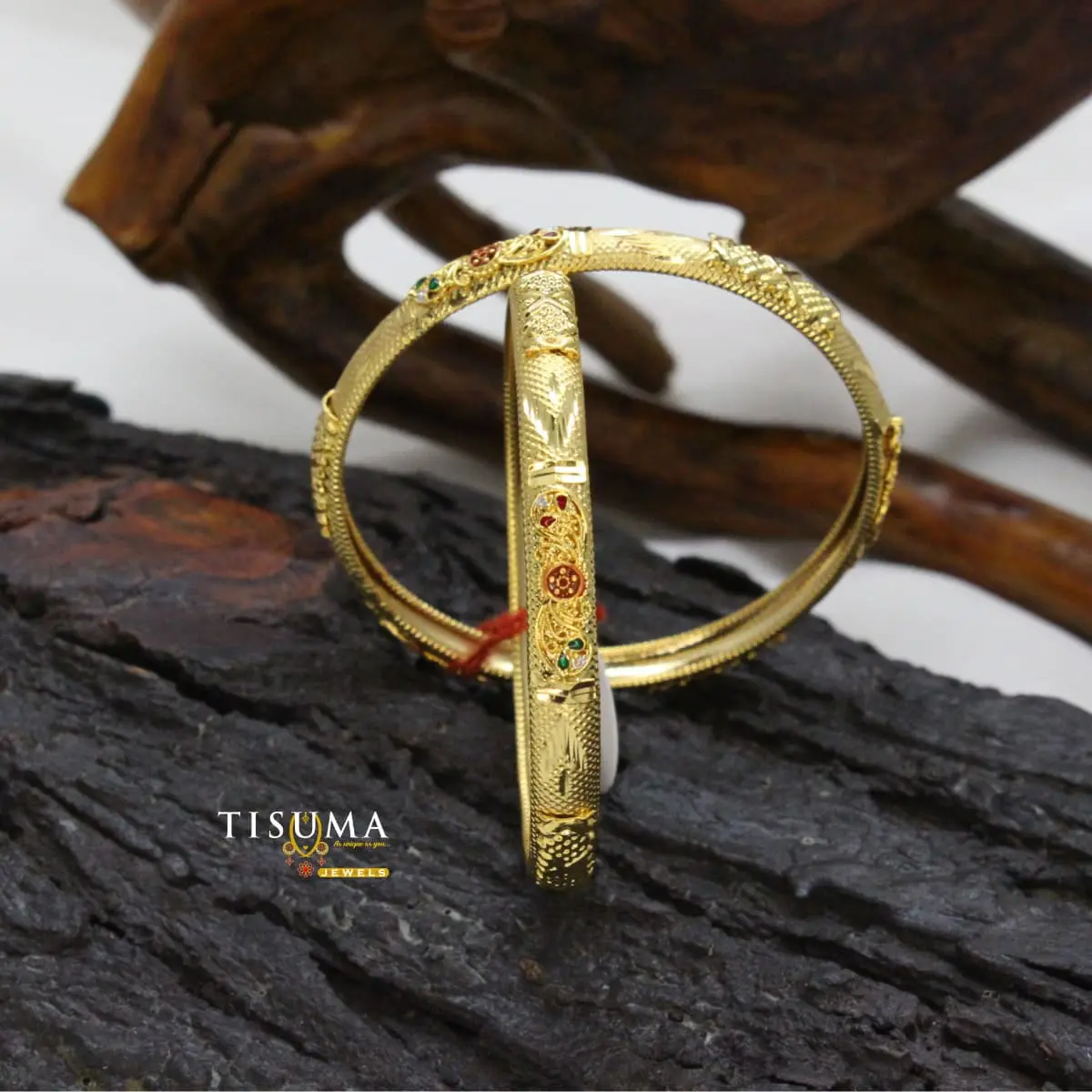 Micro Gold Texture Bangles